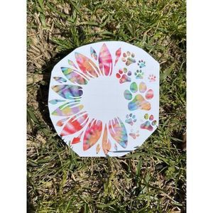 Sunflower Paw Print Vinyl Decal Multiple Colors Available